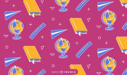 School Elements Pattern Design 