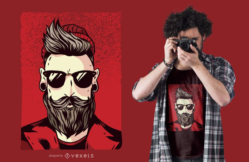 Bearded Hipster T-shirt Design Bearded Hipster T-shirt Design