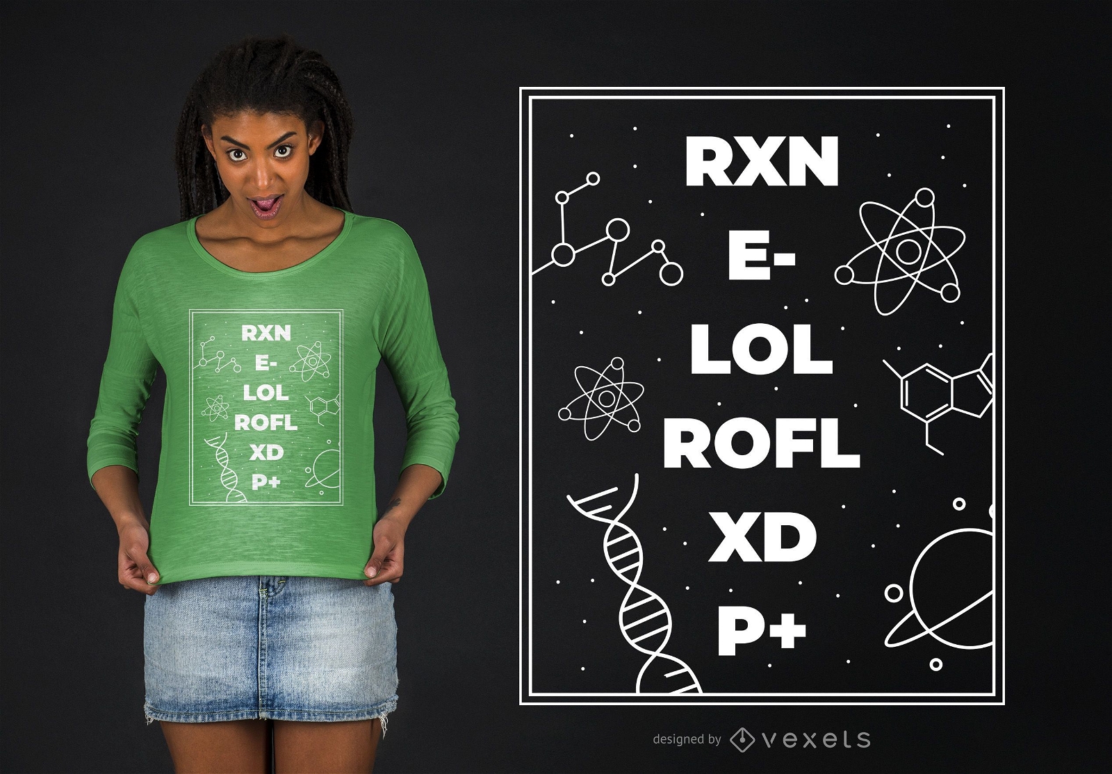 Design engraçado de camisetas científicas