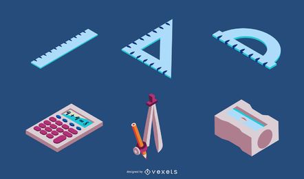 School Elements Vector Set School Elements Vector Set