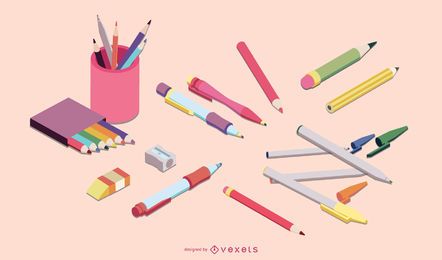 Pencil Pen Vector Set Pencil Pen Vector Set