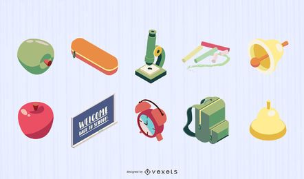 Conjunto de vectores gráficos de elementos de la escuela Conjunto de vectores gráficos de elementos de la escuela