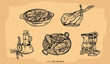 Conjunto de vectores de elementos de alimentos Conjunto de vectores de elementos de alimentos
