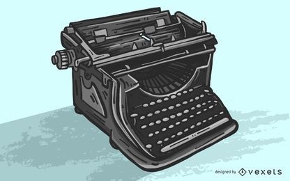 Ilustración de vector de máquina de escribir negra