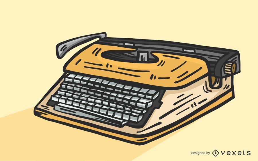 Vector amarillo de la máquina de escribir de la vendimia Vector amarillo de la máquina de escribir de la vendimia