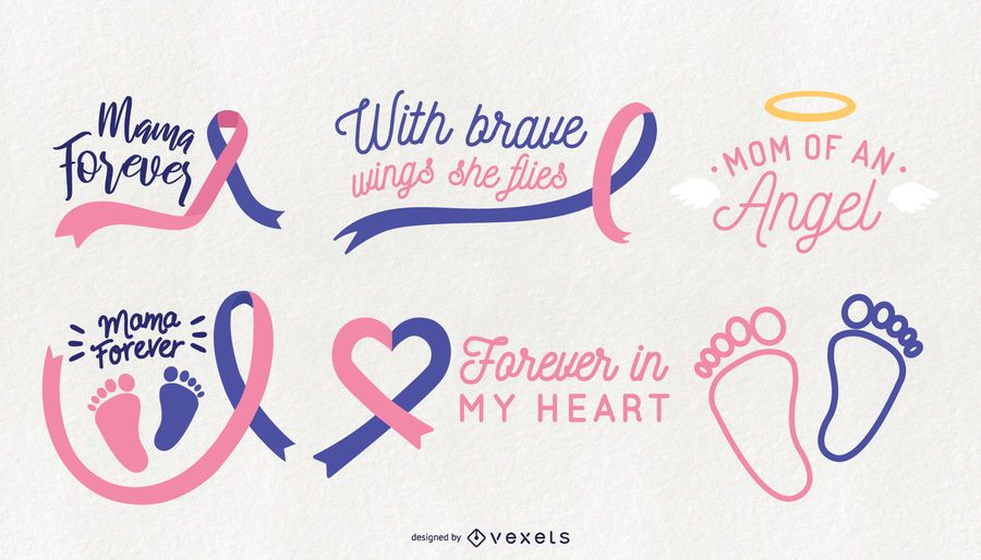 Pregnancy Loss Awareness Vector Set Pregnancy Loss Awareness Vector Set