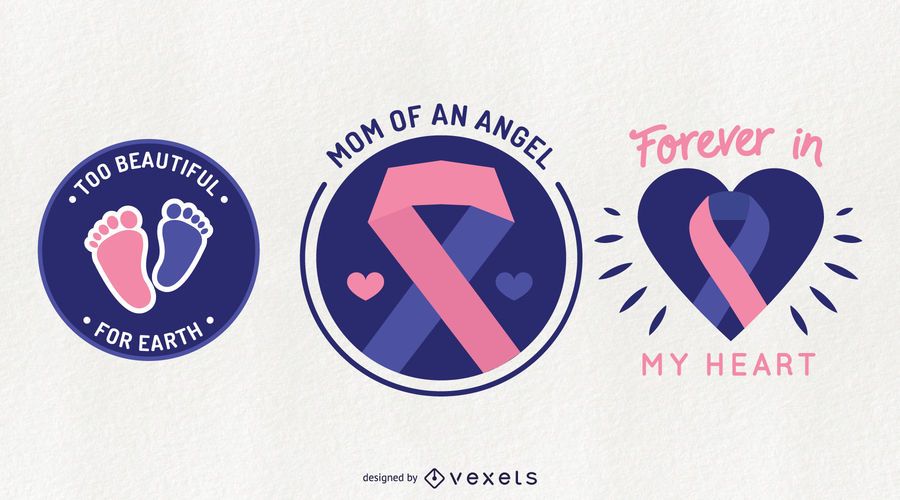Pregnancy Loss Awareness Badge Set Pregnancy Loss Awareness Badge Set