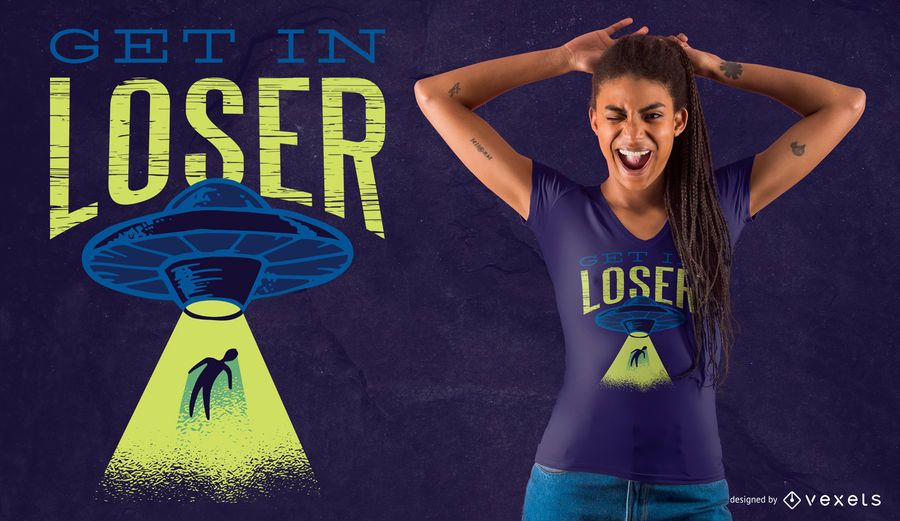 Diseño de camiseta alienígena divertida. Diseño de camiseta alienígena divertida.