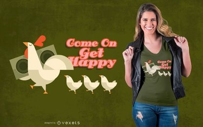 Design de camisetas da família de frango