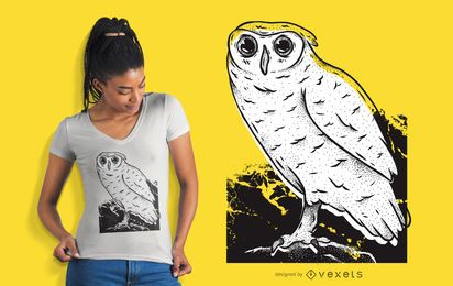 Eule Hand gezeichnete T-Shirt Design