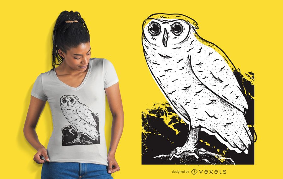 Owl hand drawn t-shirt design Owl hand drawn t-shirt design