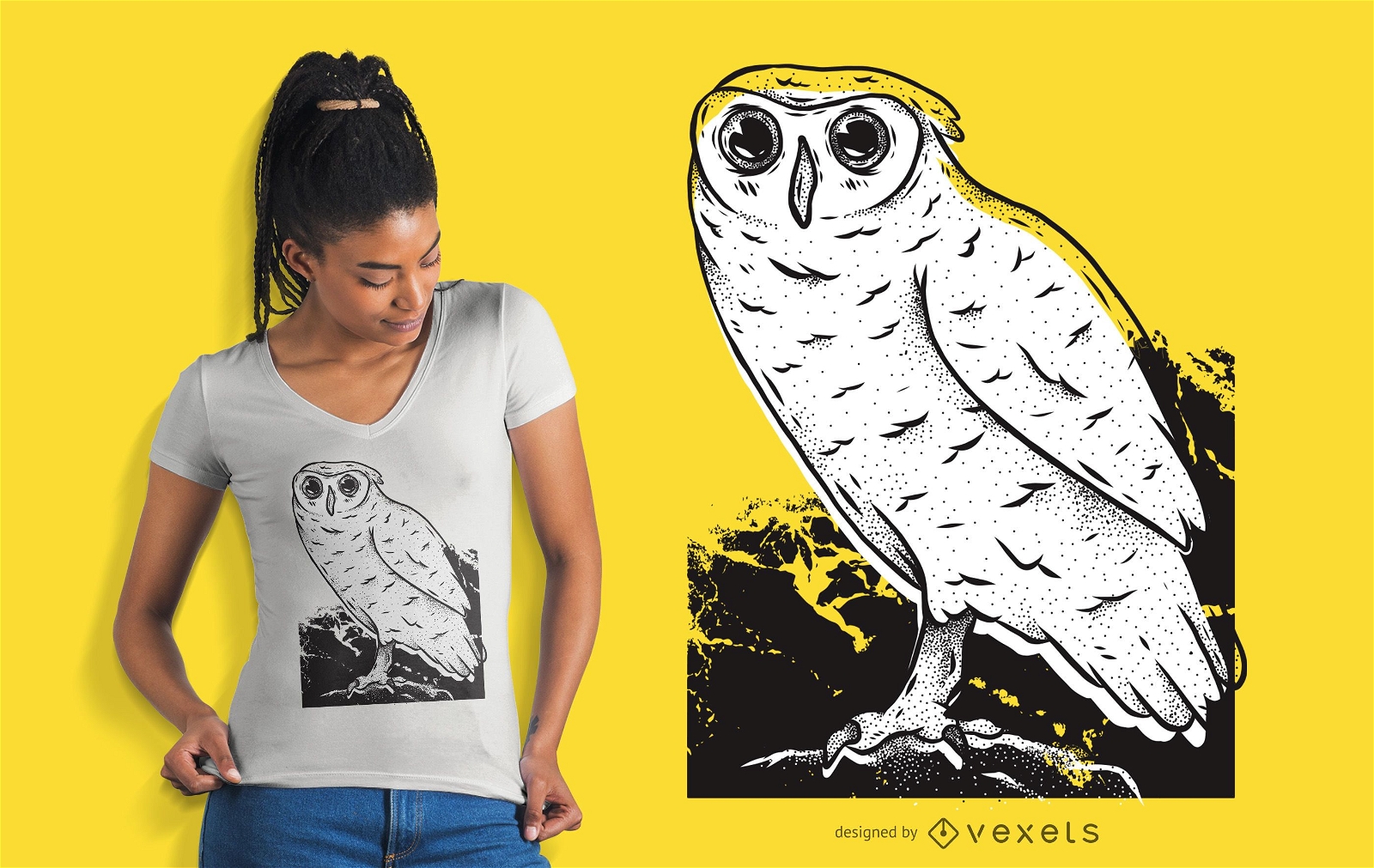 Owl hand drawn t-shirt design
