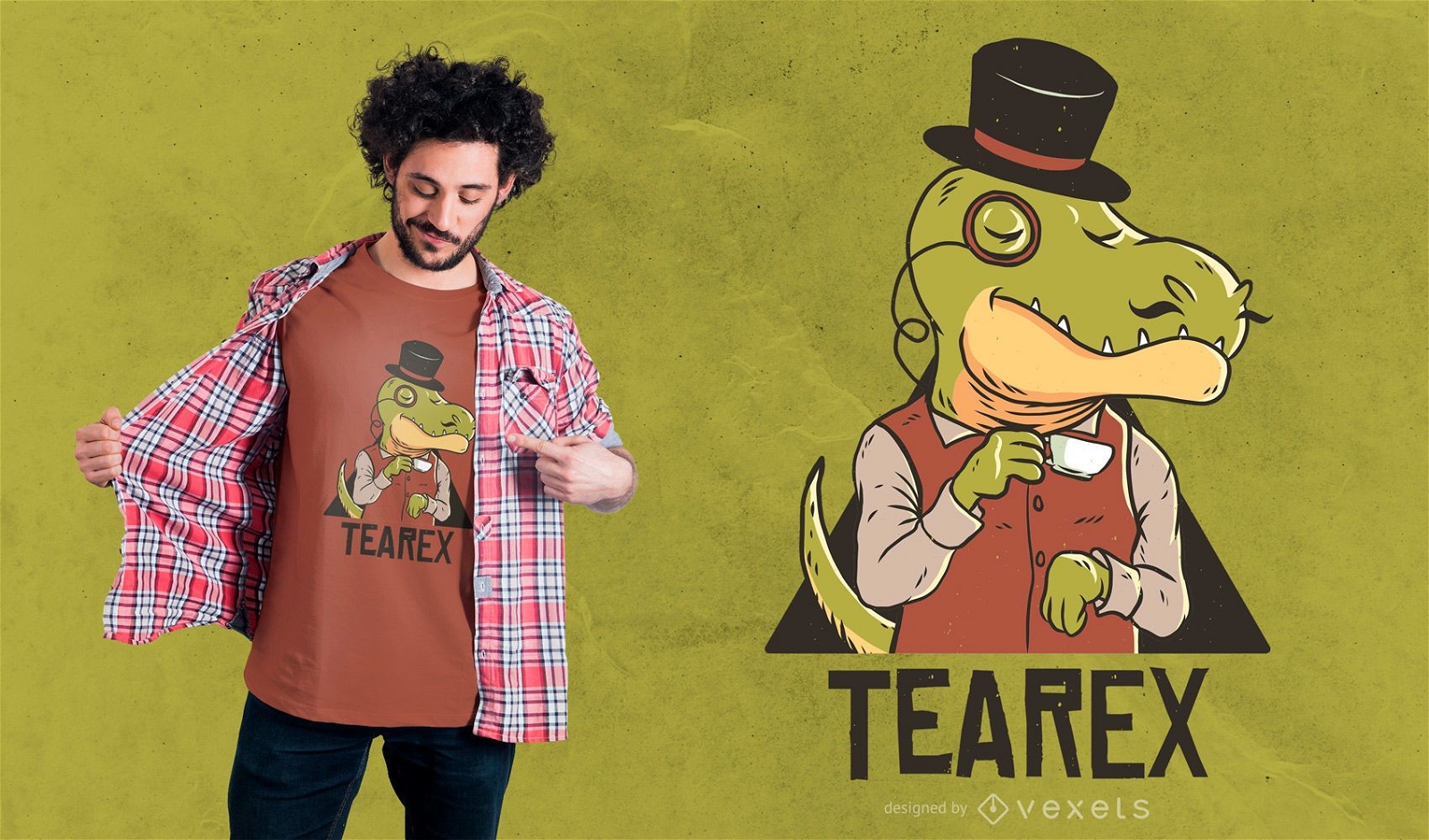 Design de camiseta do dinossauro Tearex