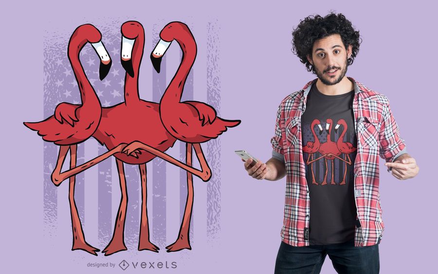 Design americano do t-shirt dos flamingos Design americano do t-shirt dos flamingos
