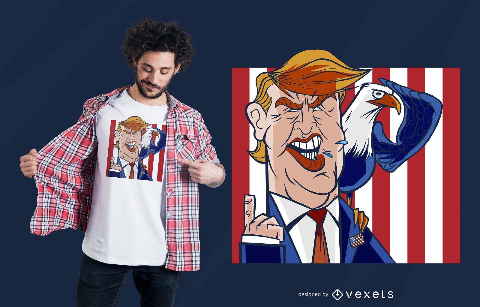 Diseño de camiseta Trump Eagle