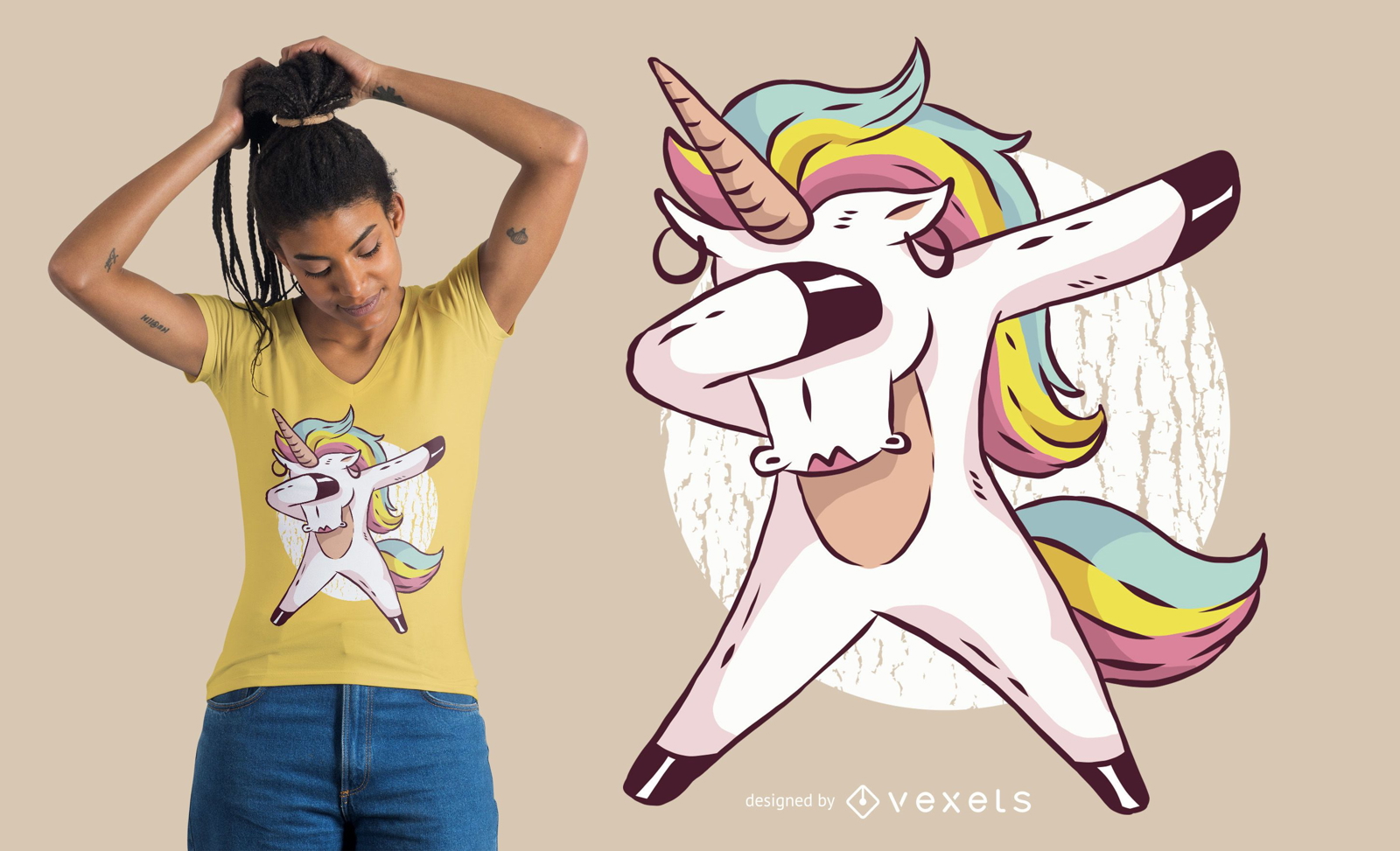 Diseño de camiseta de niña unicornio dabbing