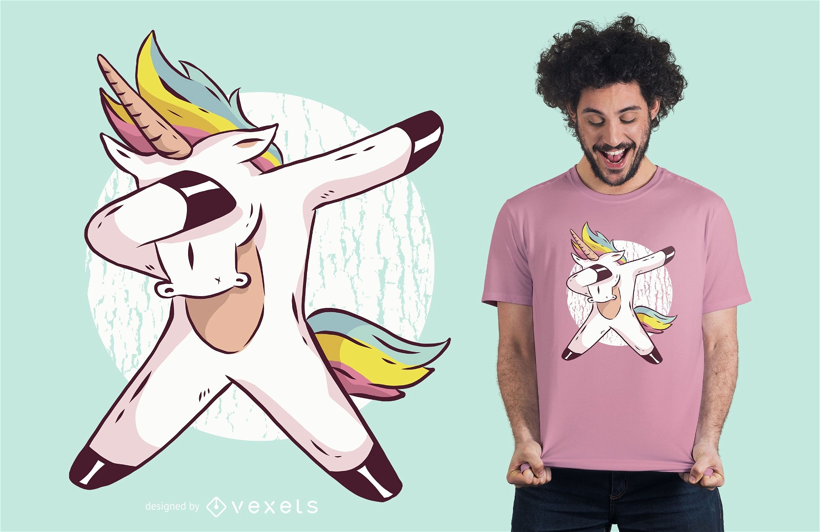 Unicorn boy dabbing t-shirt design