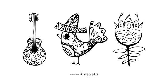 Hispanic heritage month vector set Hispanic heritage month vector set