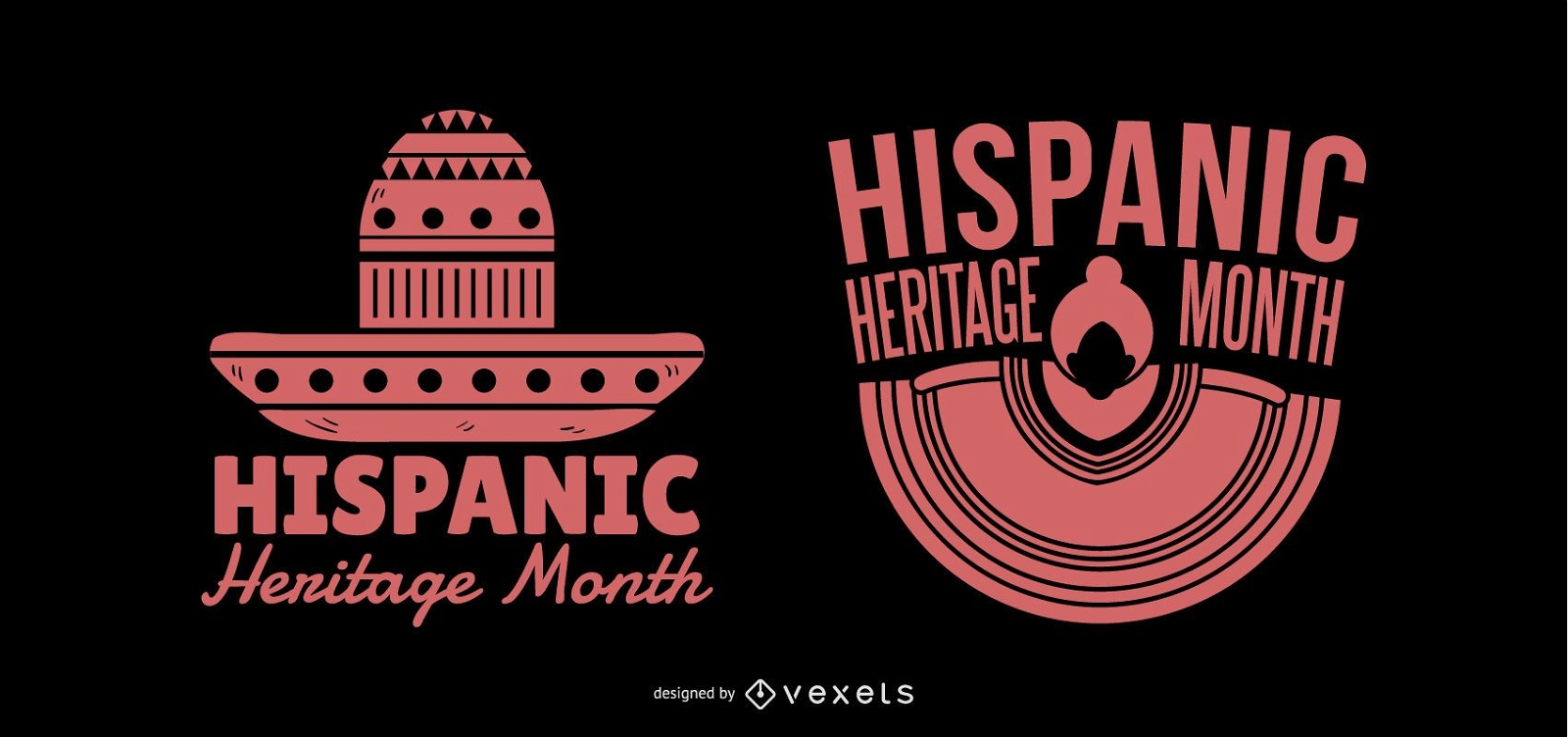 Hispanic Heritage Month Schriftzug Silhouette