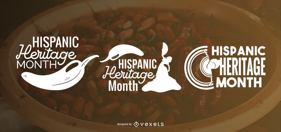 Hispanic heritage month silhouette lettering Hispanic heritage month silhouette lettering