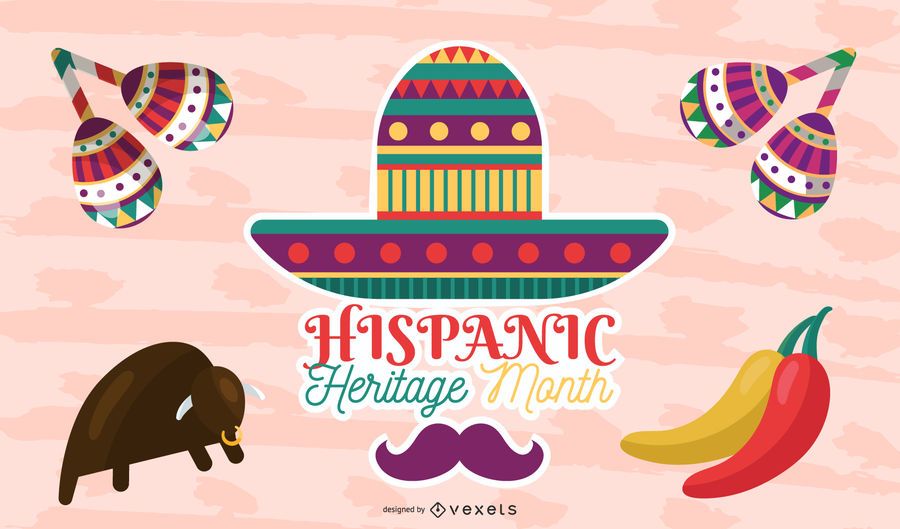 Ilustração do mês de herança hispânica Ilustração do mês de herança hispânica