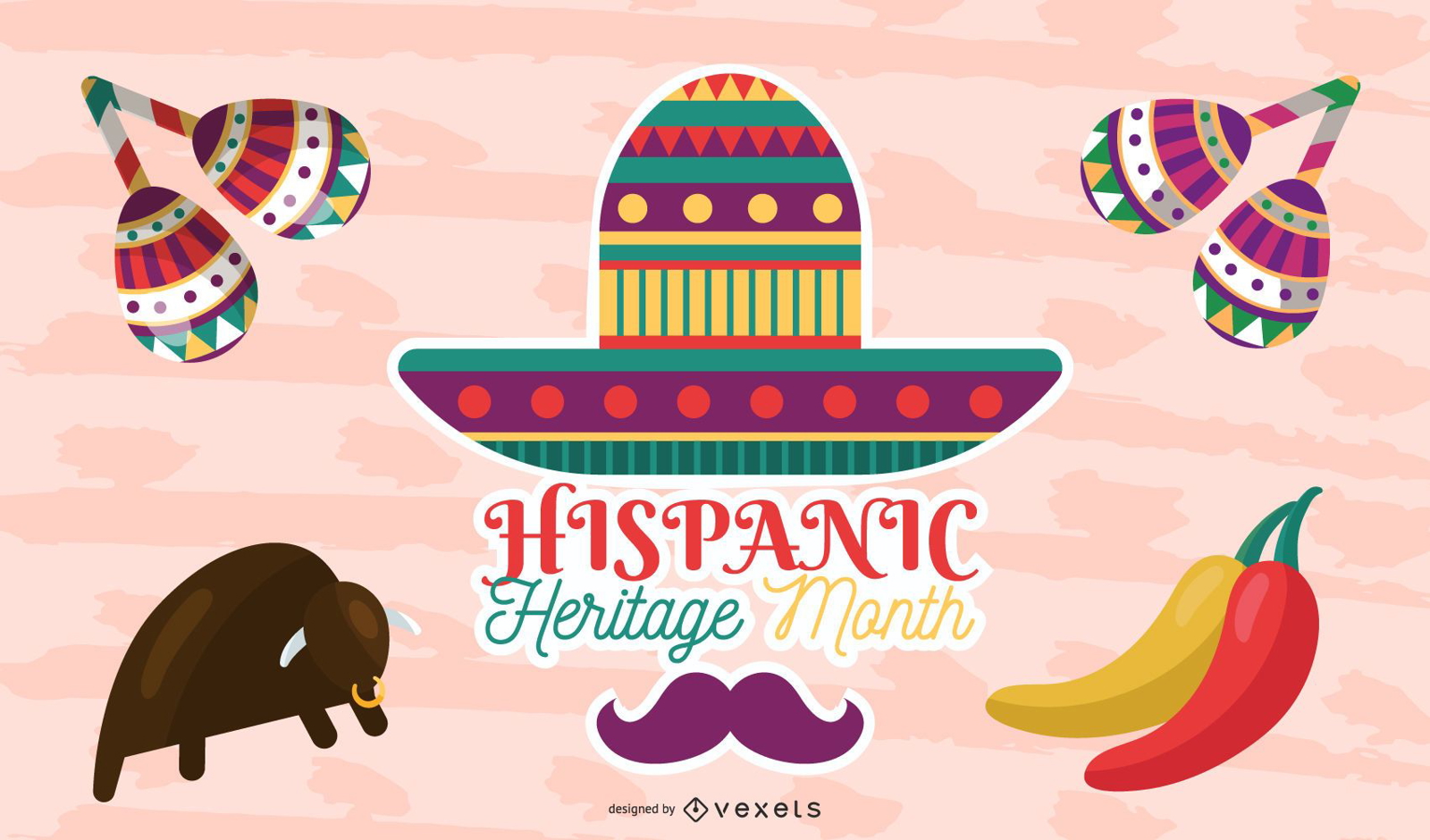 Ilustração do mês da herança hispânica