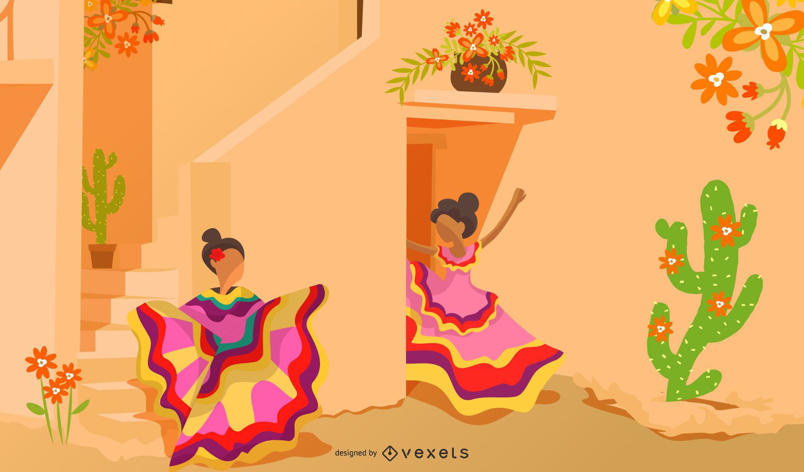 Mexican Culture Cartoon Illustration