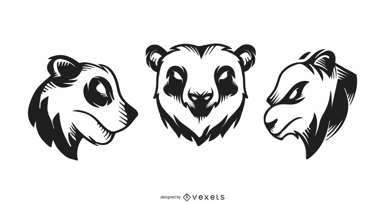 Conjunto de tatuagem de panda