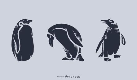Ilustración de silueta de pingüino