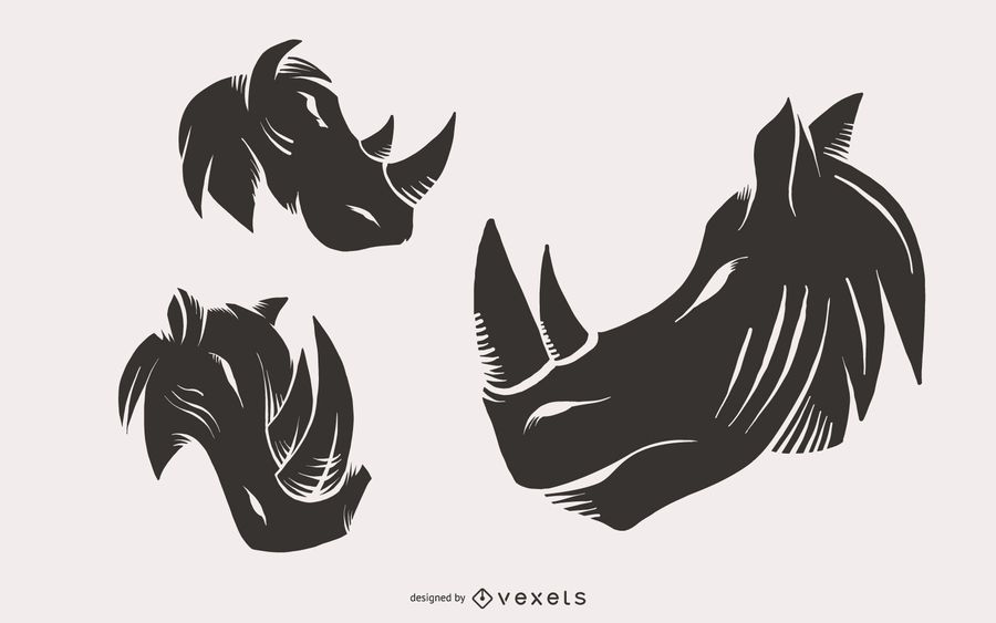 Ilustraciones de Rhino Head Ilustraciones de Rhino Head