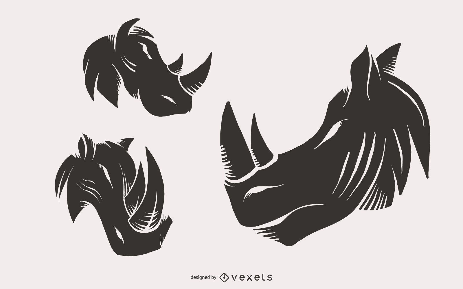 Rhino Head Illustrations 