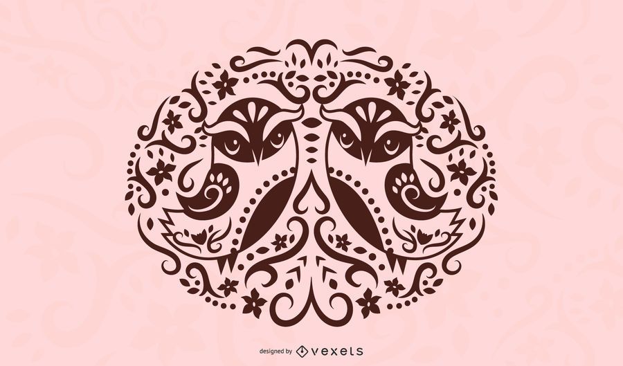 Diseño de la silueta del pájaro del arte popular Diseño de la silueta del pájaro del arte popular