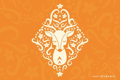 Folk Art Deer Silhouette Design Folk Art Deer Silhouette Design