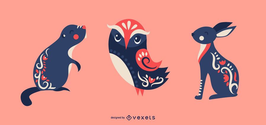 Scandinavian animals vector set Scandinavian animals vector set