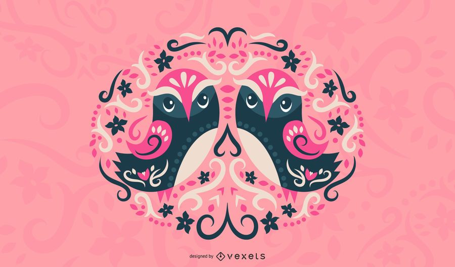 Ilustração de corujas escandinavas Ilustração de corujas escandinavas