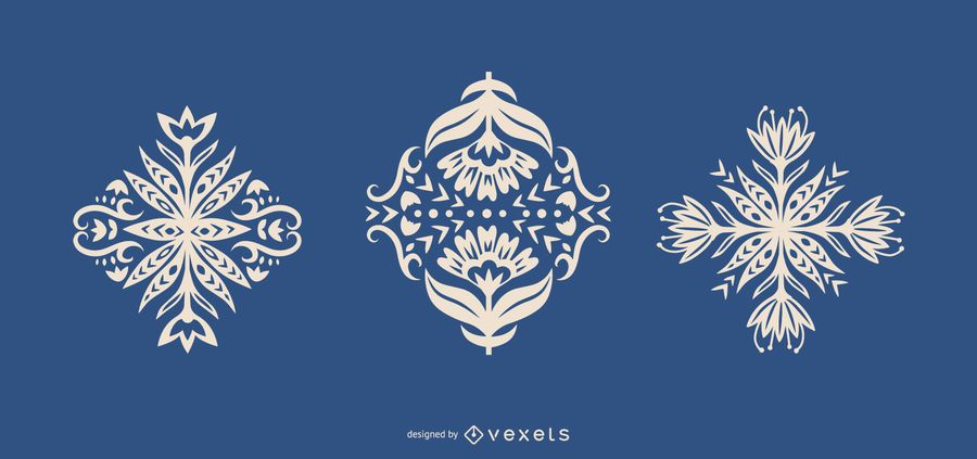 Folk art flowers silhouettes Folk art flowers silhouettes