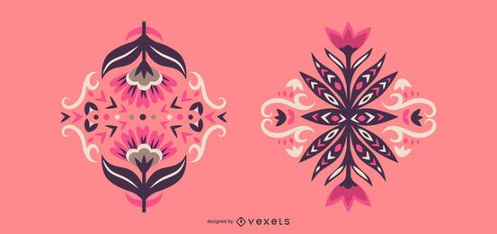 Conjunto de design floral escandinavo