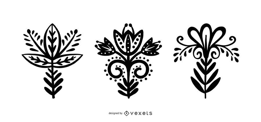 Scandinavian Style Flower Silhouette Collection Scandinavian Style Flower Silhouette Collection