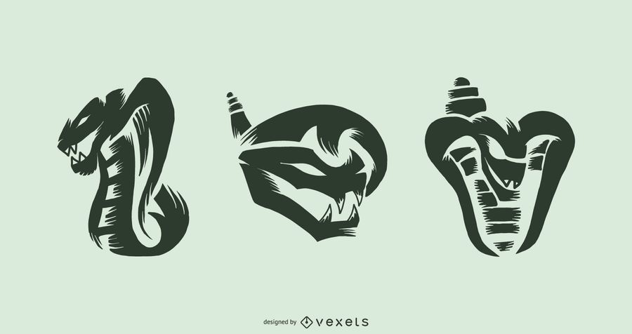 Snake tattoo vector set Snake tattoo vector set