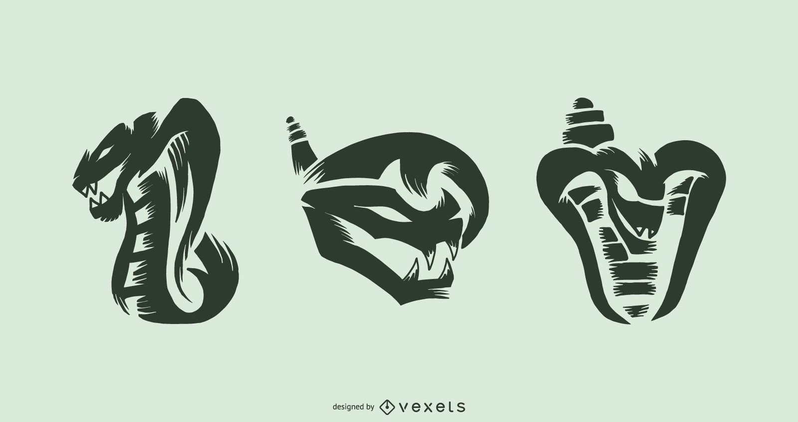 Conjunto de vector de tatuaje de serpiente