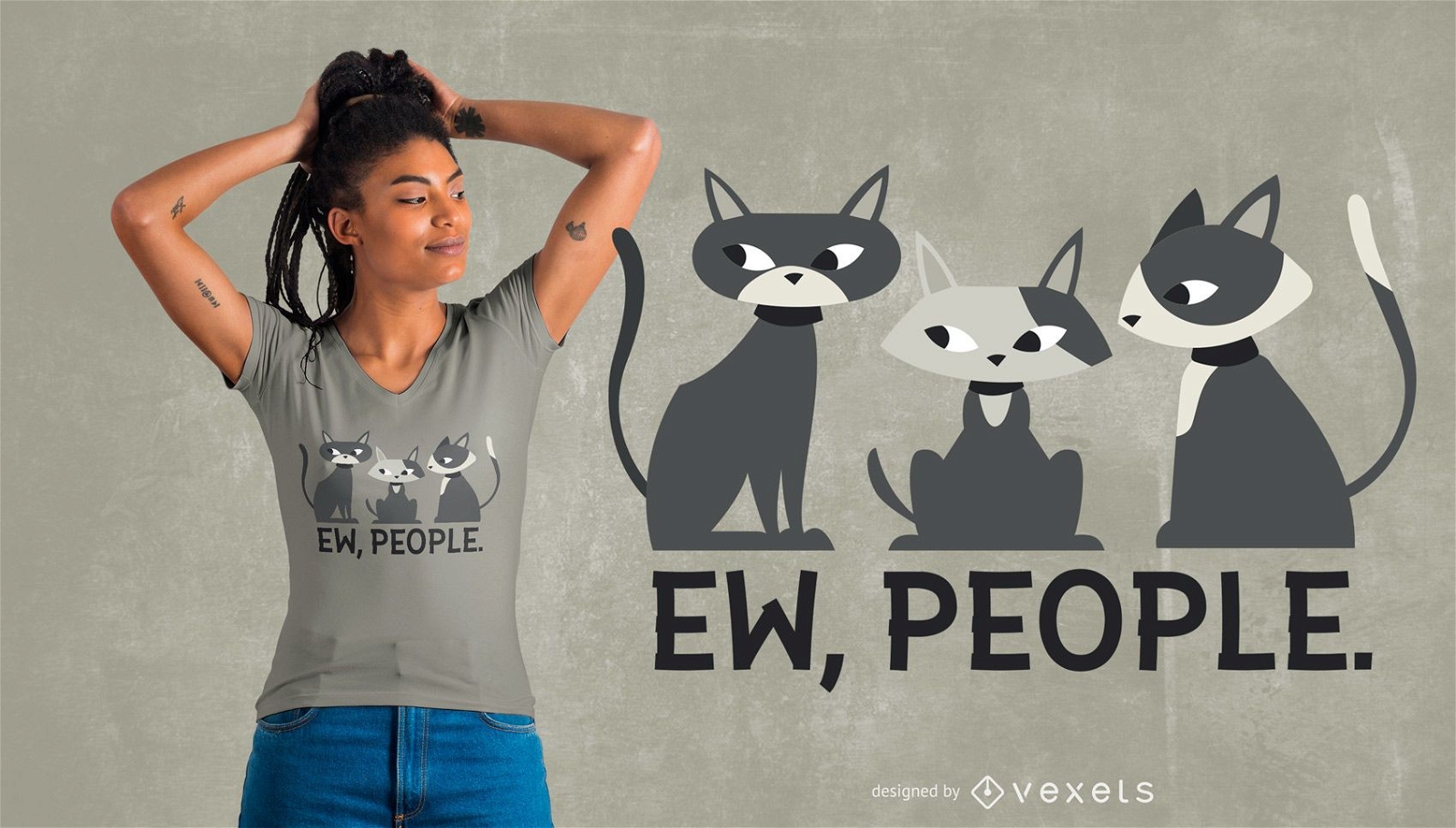 Ew people cats t-shirt design