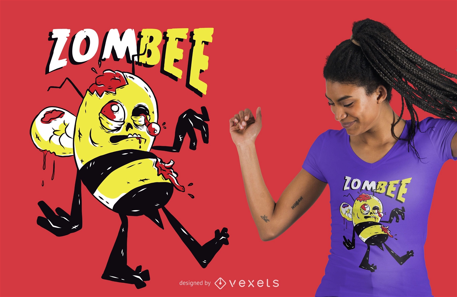 Zombie Bee T-Shirt Design