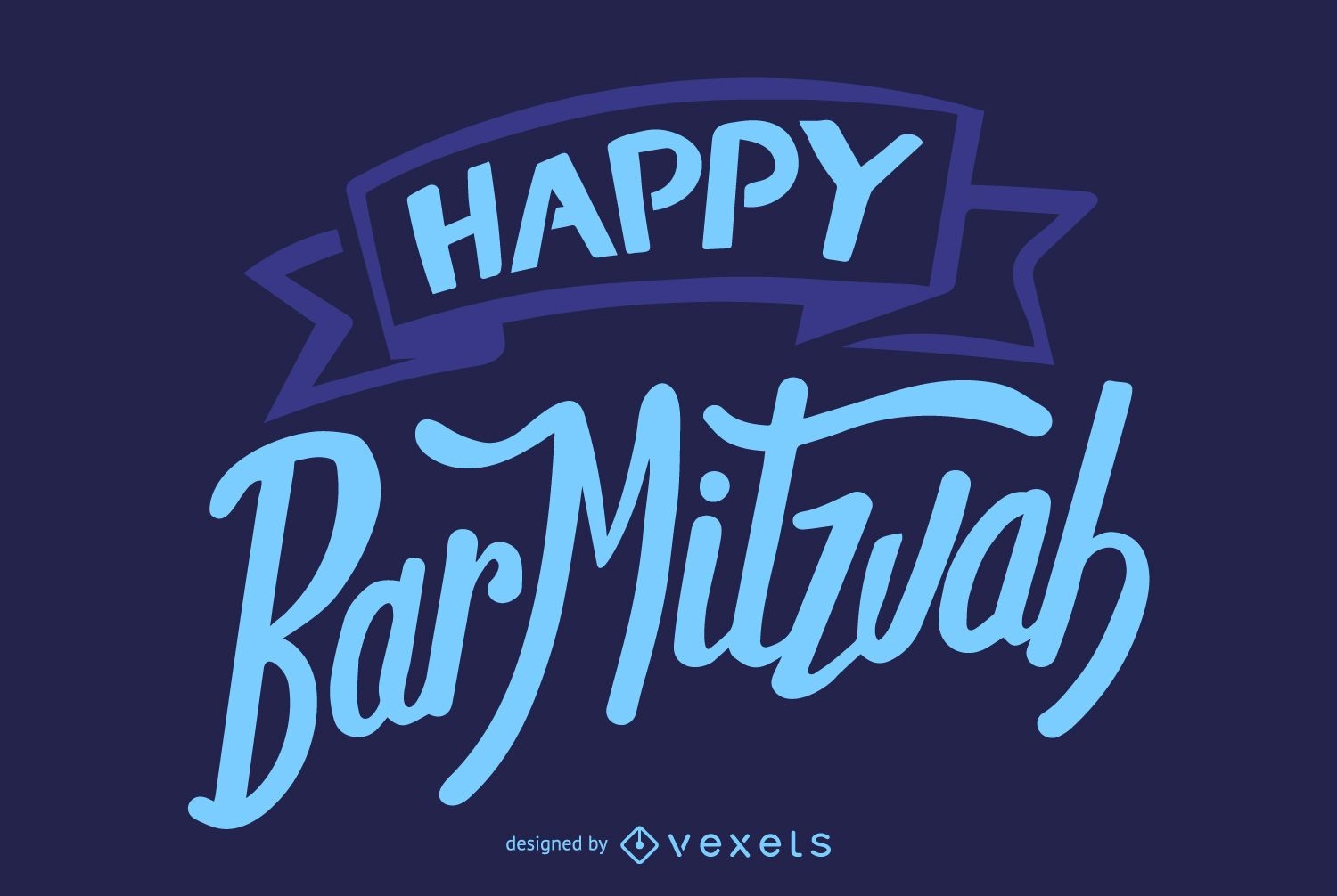Happy Bar Mizwa Schriftzug