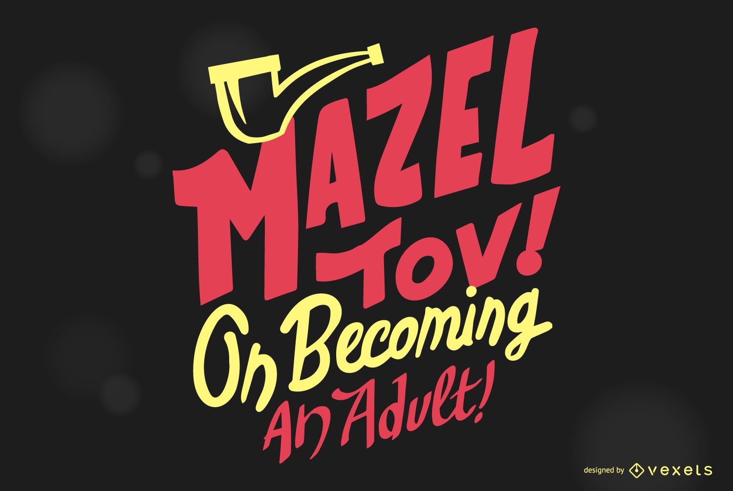 Mazel Tov Bar Mizwa Schriftzug Design