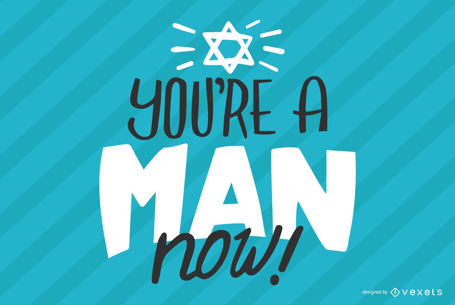You're a man lettering design