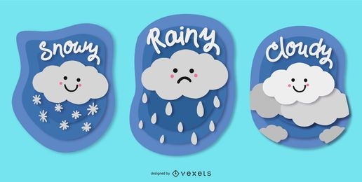 Cute Weather Badge Pack