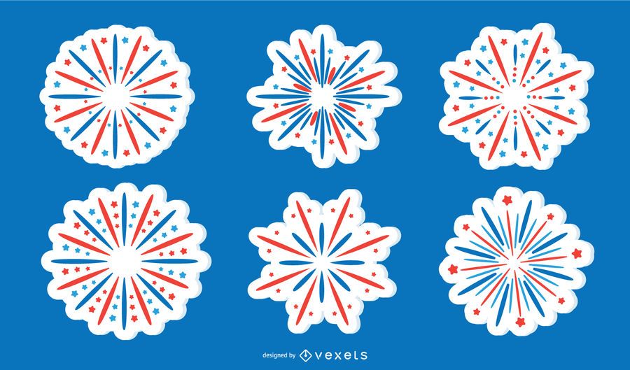 Patriotic Firework Sticker Collection Patriotic Firework Sticker Collection