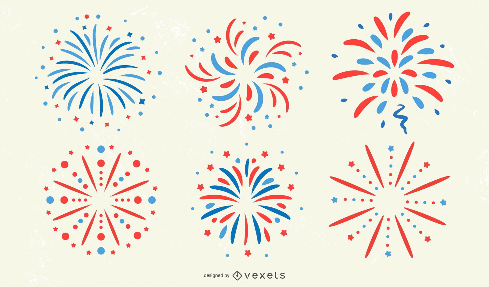 Patriotic Firework Sticker Set