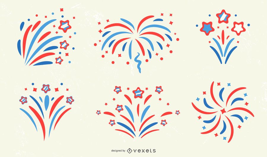 Patriotic Firework Design Collection Patriotic Firework Design Collection