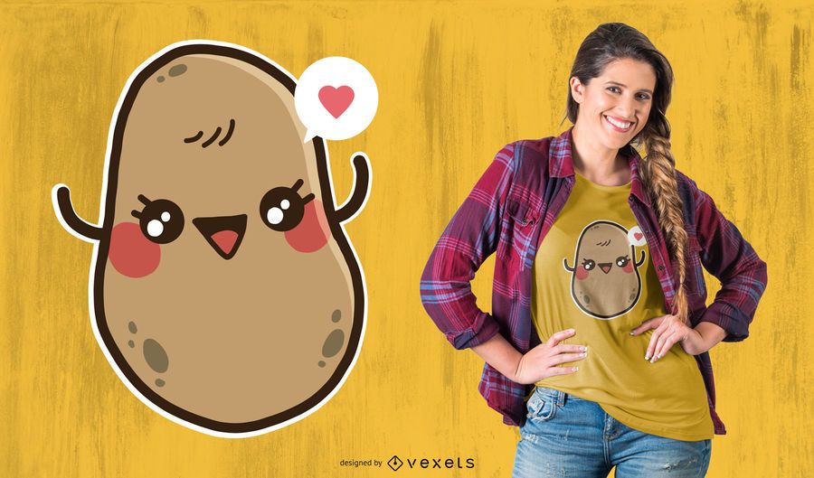 Kawaii potato t-shirt design Kawaii potato t-shirt design